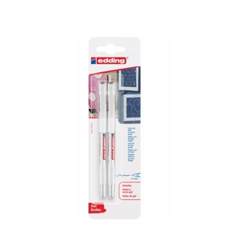 Roller Edding 2185 cu gel varf 0. 7mm alb blister