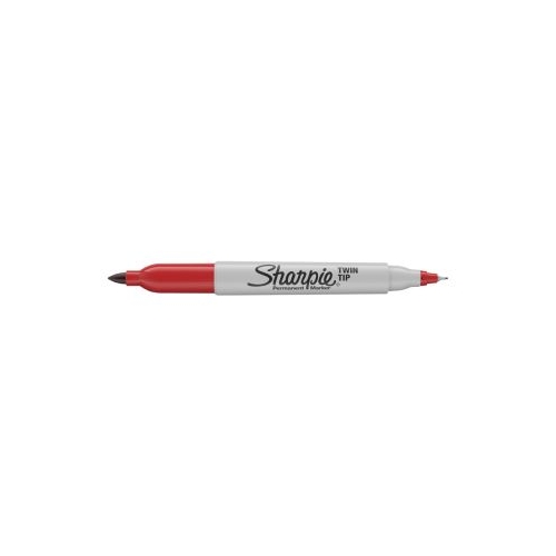 Marker permanent Papermate Sharpie cu doua capete 0. 5 mm si 1 mm rosu