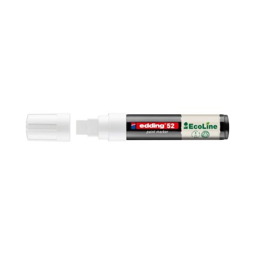 Marker cu vopsea pe baza de apa Edding Ecoline 52 corp din plastic reciclat varf tesit 4-15 mm alb