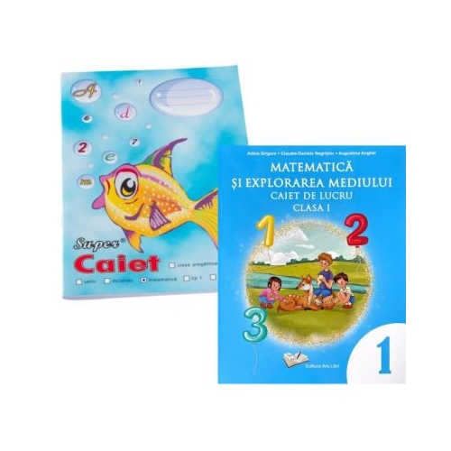 Pachet Caiet Pestisor matematica A5 48 file Casa Tipografica si Matematica si explorarea mediului. Caiet de lucru clasa 1 - Adina Grigore