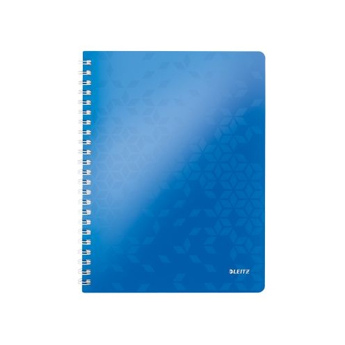 Caiet de birou Leitz WOW PP A4 cu spira matematica albastru metalizat
