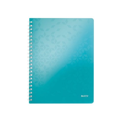 Caiet de birou Leitz WOW PP A4 cu spira matematica turcoaz metalizat