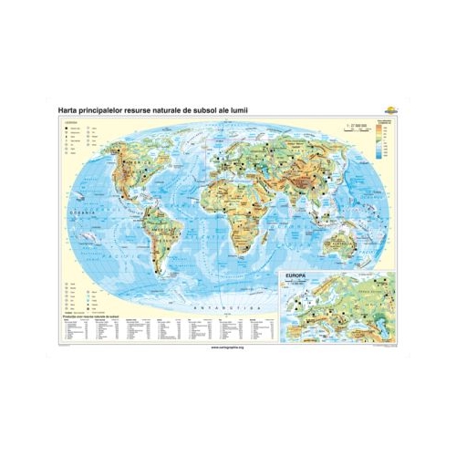Harta principalelor resurse naturale de subsol ale lumii 160x120 cm CR-3110A