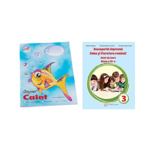 Pachet Caiet Pestisor dictando A5 48 file Casa Tipografica si Descoperim impreuna Limba si literatura romana Caiet de lucru clasa a 3-a - Adina Grigore