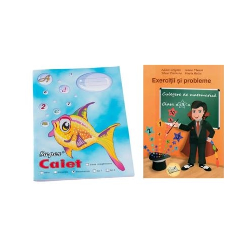 Pachet Caiet Pestisor matematica A5 48 file Casa Tipografica si 1000 Exercitii si probleme. Culegere de matematica Clasa 3 - Adina Grigore