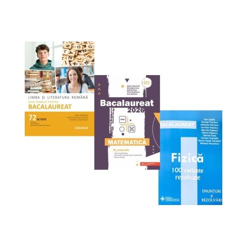 Pachet Bacalaureat 2026. Limba si literatura romana. 72 teste complete Matematica MMate-Info si Fizica 100 variante rezolvate - Mimi Gramnea Gheorghe Iurea Doru Badiu