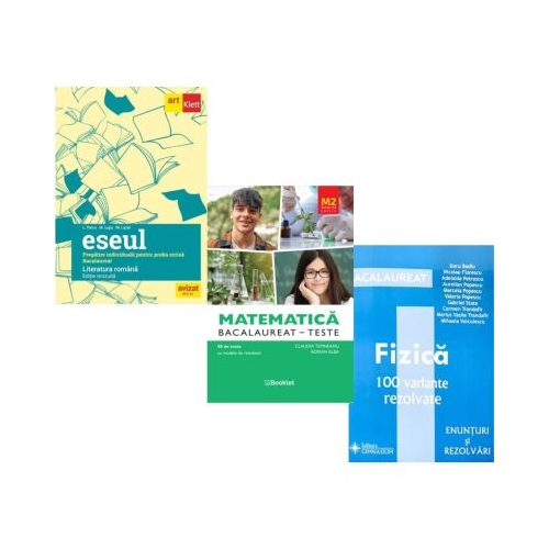 Pachet Bacalaureat 2026. Eseul. Literatura Romana. Pregatire individuala pentru proba scrisa Matematica M2 Profil Stiinte ale naturii. Teste si Fizica 100 variante rezolvate - Liliana Paicu Claudia Temneanu Doru Badiu
