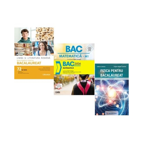 Pachet Bacalaureat 2026. Limba si literatura romana 72 teste complete Matematica si Fizica - Mimi Gramnea Radu Gologan Eugen Stefan Lakatos