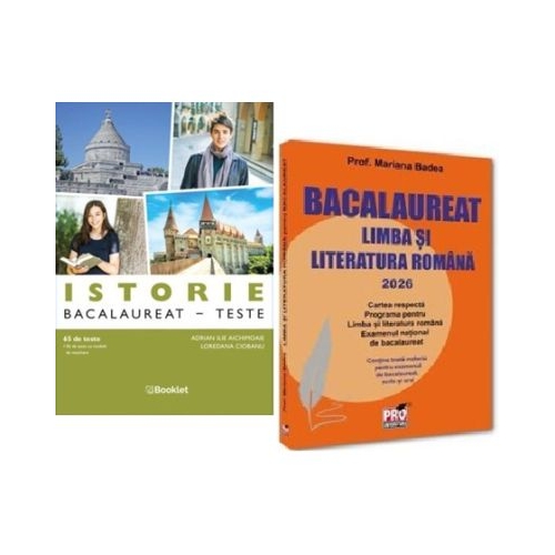 Pachet Bacalaureat 2026 Limba si literatura romana si Istorie 65 teste - Mariana Badea Adrian Ilie Aichimoaie