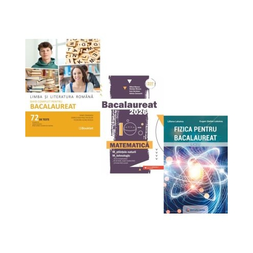 Pachet Bacalaureat 2026. Limba si literatura romana 72 teste complete Matematica M-stiintele-naturii si M-tehnologic si Fizica - Mimi Gramnea Mihai Monea Eugen Stefan Lakatos