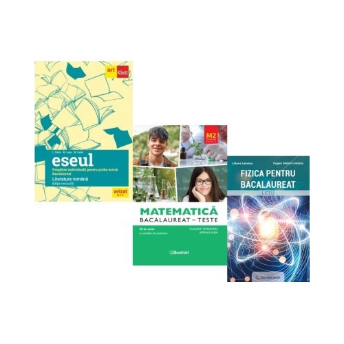 Pachet Bacalaureat 2026. Eseul. Literatura Romana. Pregatire individuala pentru proba scrisa Matematica M2 Profil Stiinte ale naturii. Teste si Fizica - Liliana Paicu Claudia Temneanu Eugen Stefan Lakatos
