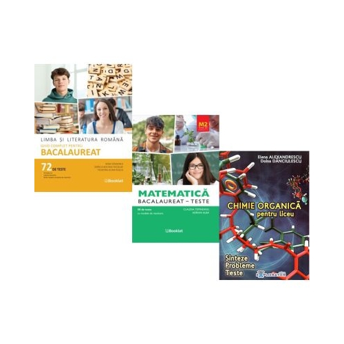 Pachet Bacalaureat 2026. Limba si literatura romana 72 teste complete Teste Matematica M2 Profil Stiinte ale naturii si Chimie organica pentru liceu. Sinteze. Probleme. Teste - Mimi Gramnea Claudia Temneanu Elena Alexandrescu