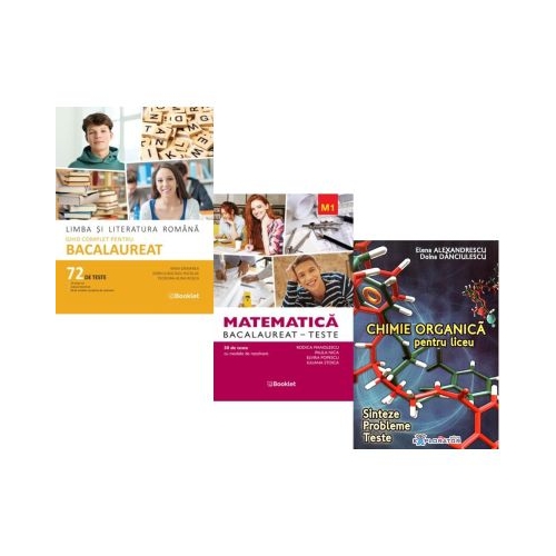 Pachet Bacalaureat 2026. Limba si literatura romana 72 teste complete Matematica M1. Teste si Chimie organica pentru liceu. Sinteze. Probleme. Teste - Mimi Gramnea Rodica Manolescu Elena Alexandrescu
