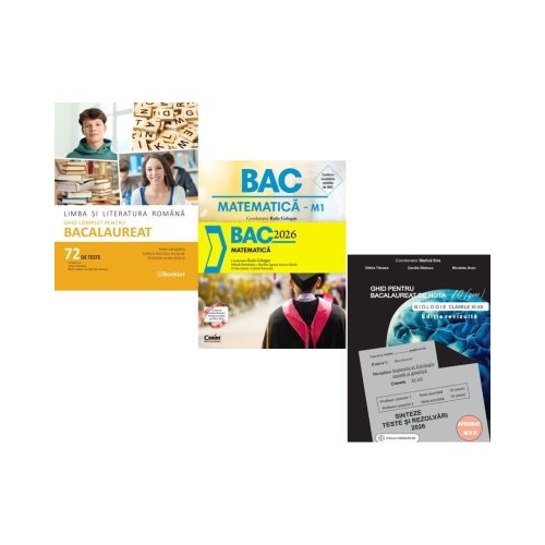 Pachet Bacalaureat 2026. Limba si literatura romana 72 teste complete Matematica si Biologie clasele 11-12 - Mimi Gramnea Radu Gologan Stelica Ene