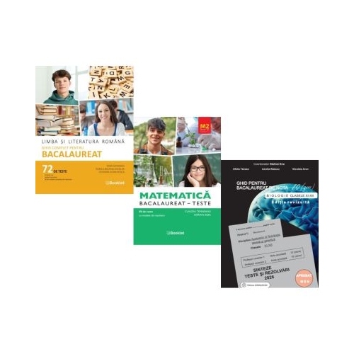 Pachet Bacalaureat 2026. Limba si literatura romana 72 teste complete Teste Matematica M2 Profil Stiinte ale naturii si Biologie clasele 11-12 - Mimi Gramnea Claudia Temneanu Stelica Ene