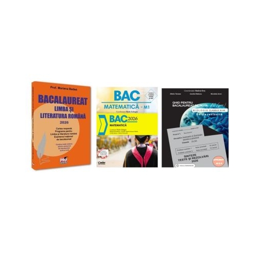 Pachet Bacalaureat 2026. Limba si literatura romana Matematica si Biologie clasele 11-12 - Mariana Badea Radu Gologan Stelica Ene