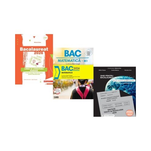 Pachet Bacalaureat 2026. Limba si literatura romana Matematica si Biologie clasele 11-12 - Mihaela Dobos Radu Gologan Stelica Ene