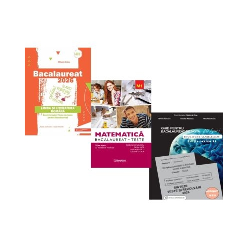Pachet Bacalaureat 2026. Limba si literatura romana Matematica M1. Teste si Biologie clasele 11-12 - Mihaela Dobos Rodica Manolescu Stelica Ene