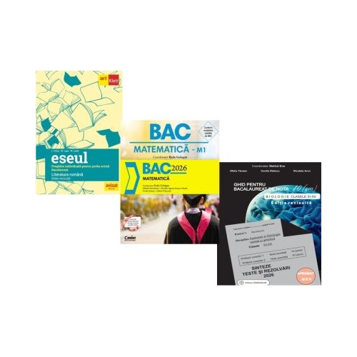 Pachet Bacalaureat 2026. Eseul. Pregatire individuala pentru proba scrisa Matematica si Biologie clasele 11-12 - Liliana Paicu Radu Gologan Stelica Ene