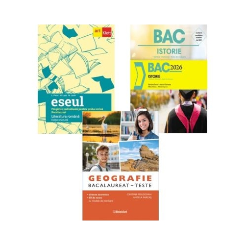 Pachet Bacalaureat 2026 Limba si literatura romana Eseul Geografie si Istorie - Liliana Paicu Marilena Bercea Cristina Moldovan