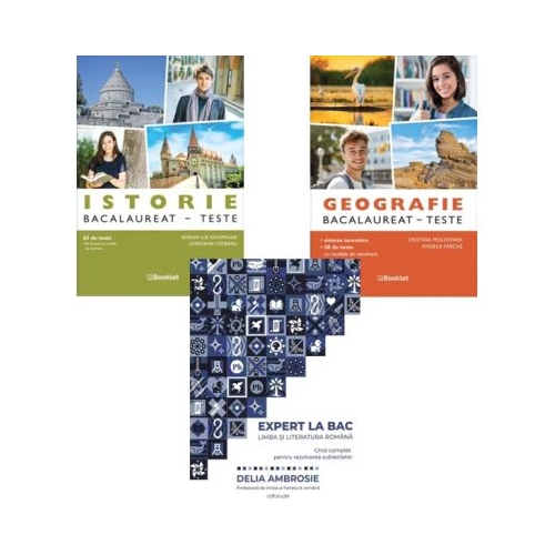 Pachet Bacalaureat Limba romana Expert la Bac Geografie si Istorie - Delia Ambrosie Adrian Ilie Aichimoaie Cristina Moldovan