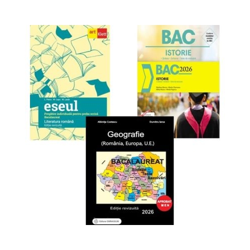 Pachet Bacalaureat Limba si literatura romana Eseul Geografie si Istorie - Liliana Paicu Marilena Bercea Albinita Costescu