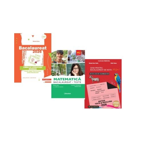 Pachet Bacalaureat 2026. Limba si literatura romana Matematica M2 Profil Stiinte ale naturii. Teste si Biologie clasele 9-10 - Mihaela Dobos Claudia Temneanu Stelica Ene