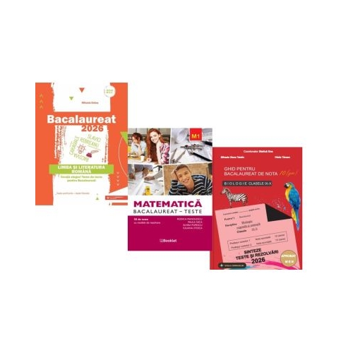 Pachet Bacalaureat 2026. Limba si literatura romana Matematica M1. Teste si Biologie clasele 9-10 - Mihaela Dobos Rodica Manolescu Stelica Ene