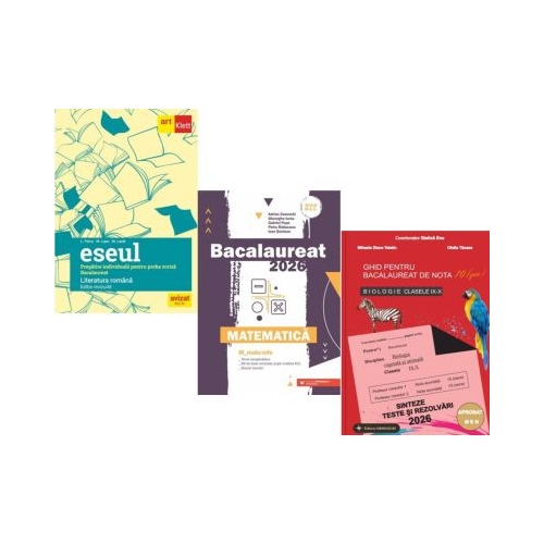 Pachet Bacalaureat 2026. Eseul. Pregatire individuala pentru proba scrisa Matematica MMate-Info si Biologie clasele 9-10 - Liliana Paicu Gheorghe Iurea Stelica Ene