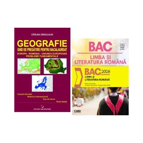 Pachet Bacalaureat Limba si literatura romana si Geografie Probleme fundamentale - Monica Cristina Anisie Catalina Sandulache