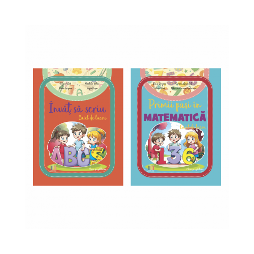 Pachet 2 caiete de lucru clasa pregatitoare. Invat sa scriu si Primii pasi in matematica - Silvia Vlad Alina Grigore