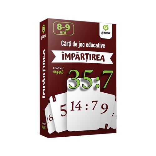 Invata... IMPARTIREA. Carti de joc educative Junior Plus