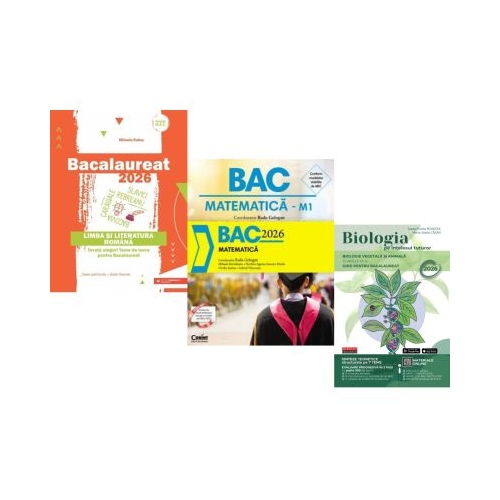 Pachet Bacalaureat 2026. Limba si literatura romana Matematica si Biologia pe intelesul tuturor clasele 9-10 - Mihaela Dobos Radu Gologan Maria Ioana Cazan