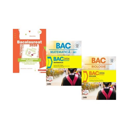 Pachet Bacalaureat 2026. Limba si literatura romana Matematica si Biologie. Notiuni teoretice si teste pentru clasele 11-12 - Mihaela Dobos Radu Gologan Silvia Olteanu