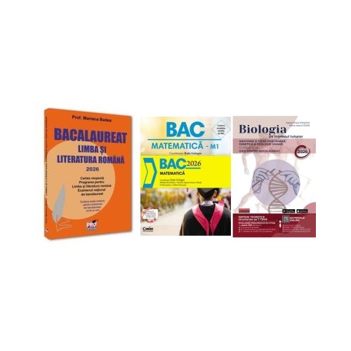 Pachet Bacalaureat 2026. Limba si literatura romana Matematica si Biologia pe intelesul tuturor clasele 11-12 - Mariana Badea Radu Gologan Maria Ioana Cazan
