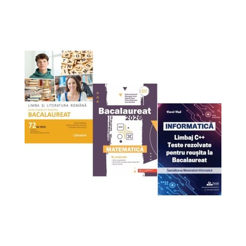 Pachet Bacalaureat 2026. Limba si literatura romana. 72 teste complete Matematica MMate-Info si INFORMATICA. Limbaj C. Teste rezolvate Mate-Info - Mimi Gramnea Gheorghe Iurea Viorel Vlad