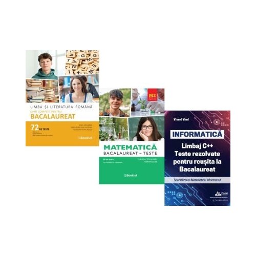 Pachet Bacalaureat 2026. Limba si literatura romana 72 teste complete Teste Matematica M2 Profil Stiinte ale naturii si INFORMATICA. Limbaj C. Teste rezolvate Mate-Info - Mimi Gramnea Claudia Temneanu Viorel Vlad