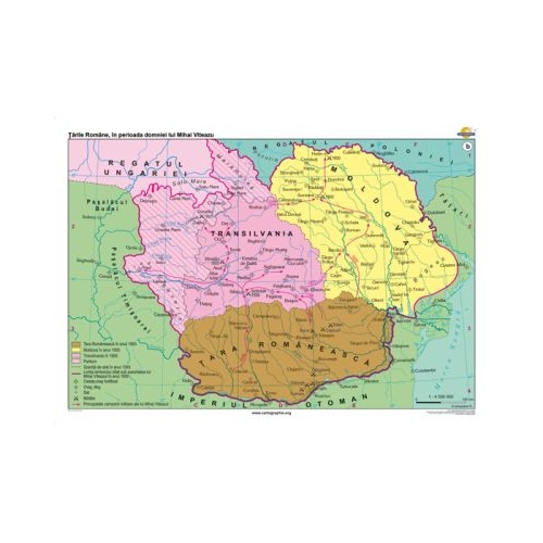 Tarile Romane in timpul domniei lui Mihai Viteazu 140x100 cm CR-3212B