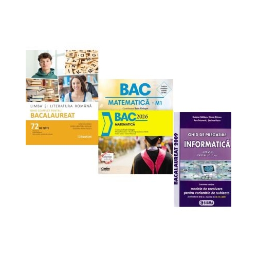 Pachet Bacalaureat 2026. Limba si literatura romana 72 teste complete Matematica si Informatica. Ghid de pregatire clasele 11-12 intensiv Pascal CC - Mimi Gramnea Radu Gologan Susana Galatean