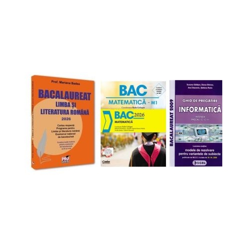 Pachet Bacalaureat 2026. Limba si literatura romana Matematica si Informatica. Ghid de pregatire clasele 11-12 intensiv Pascal CC - Mariana Badea Radu Gologan Susana Galatean