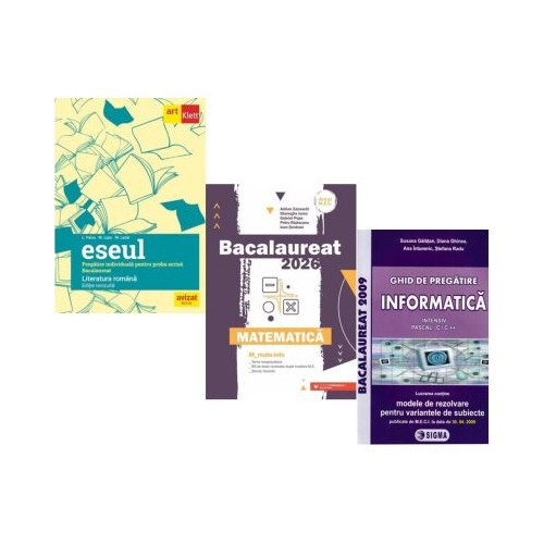 Pachet Bacalaureat 2026. Eseul. Pregatire individuala pentru proba scrisa Matematica MMate-Info si Informatica. Clasele 11-12 intensiv Pascal CC - Liliana Paicu Gheorghe Iurea Susana Galatean