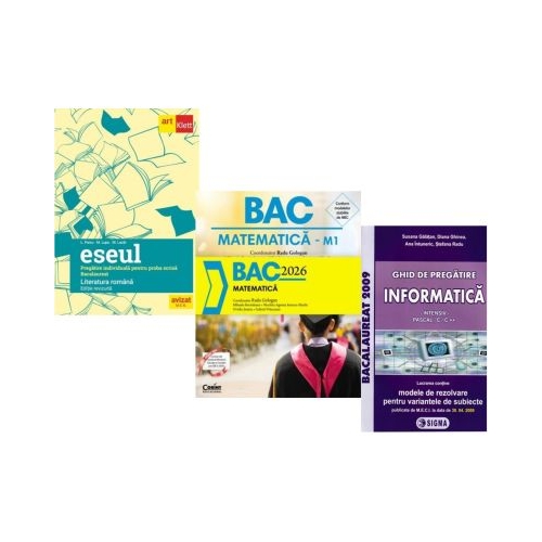 Pachet Bacalaureat 2026. Eseul. Pregatire individuala pentru proba scrisa Matematica si Informatica. Clasele 11-12 intensiv Pascal CC - Liliana Paicu Radu Gologan Susana Galatean