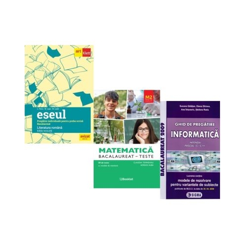 Pachet Bacalaureat 2026. Eseul. Pregatire individuala pentru proba scrisa Matematica M2 Profil Stiinte ale naturii. Teste si Informatica. Clasele 11-12 intensiv Pascal CC - Liliana Paicu Claudia Temneanu Susana Galatean
