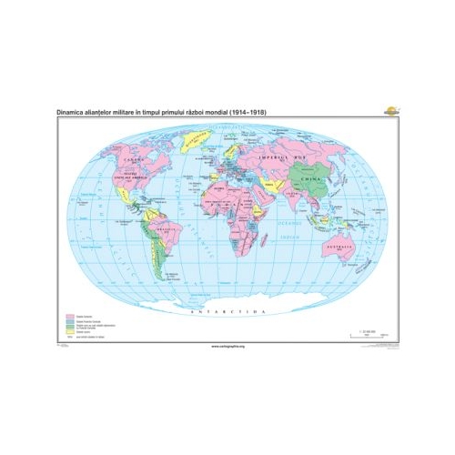 Dinamica aliantelor militare in timpul primului razboi mondial 1914-1918 140x100 cm CR-3222B