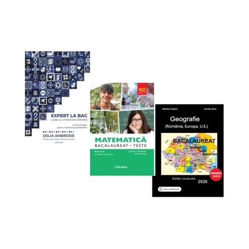Pachet Bacalaureat 2026. Ghid complet Limba si literatura romana Matematica M2 Profil Stiinte ale naturii si Geografie Sinteze Teste Rezolvari - Delia Ambrosie Claudia Temneanu Albinita Costescu