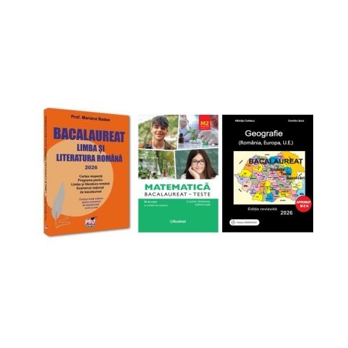Pachet Bacalaureat 2026. Limba si literatura romana Matematica M2 Profil Stiinte ale naturii si Geografie Sinteze Teste Rezolvari - Mariana Badea Claudia Temneanu Albinita Costescu