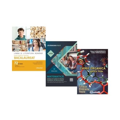 Pachet Bacalaureat 2026. Limba si literatura romana. Ghid complet cu 72 teste Matematica. Modele de subiecte pentru Filiera tehnologica Servicii si Chimie organica. Sinteze. Probleme. Teste - Mimi Gramnea Lacramioara Pisica Elena Alexandrescu