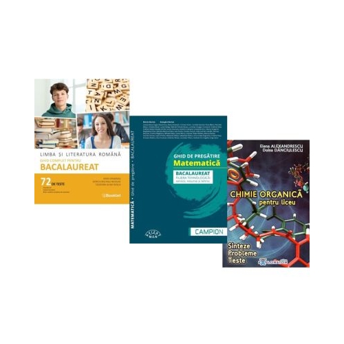 Pachet Bacalaureat 2026. Limba si literatura romana Ghid complet cu 72 teste Matematica filiera tehnologica servicii resurse si tehnic si Chimie organica. Sinteze. Probleme. Teste - Mimi Gramnea Marius Burtea Elena Alexandrescu