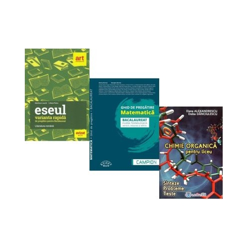 Pachet Bacalaureat 2026. Eseul. Varianta rapida de pregatire Matematica filiera tehnologica servicii resurse si tehnic si Chimie organica pentru liceu - Liliana Paicu Marius Burtea Elena Alexandrescu