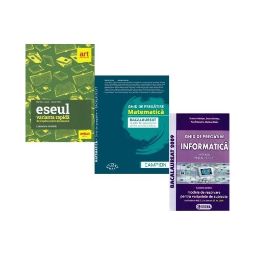 Pachet Bacalaureat 2026. Eseul. Varianta rapida de pregatire Matematica filiera tehnologica servicii resurse si tehnic si Informatica clasele 11-12 intensiv Pascal CC - Liliana Paicu Marius Burtea Susana Galatean